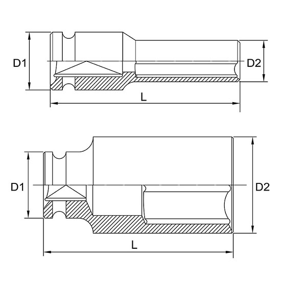 Tuýp lục giác đen 1/2